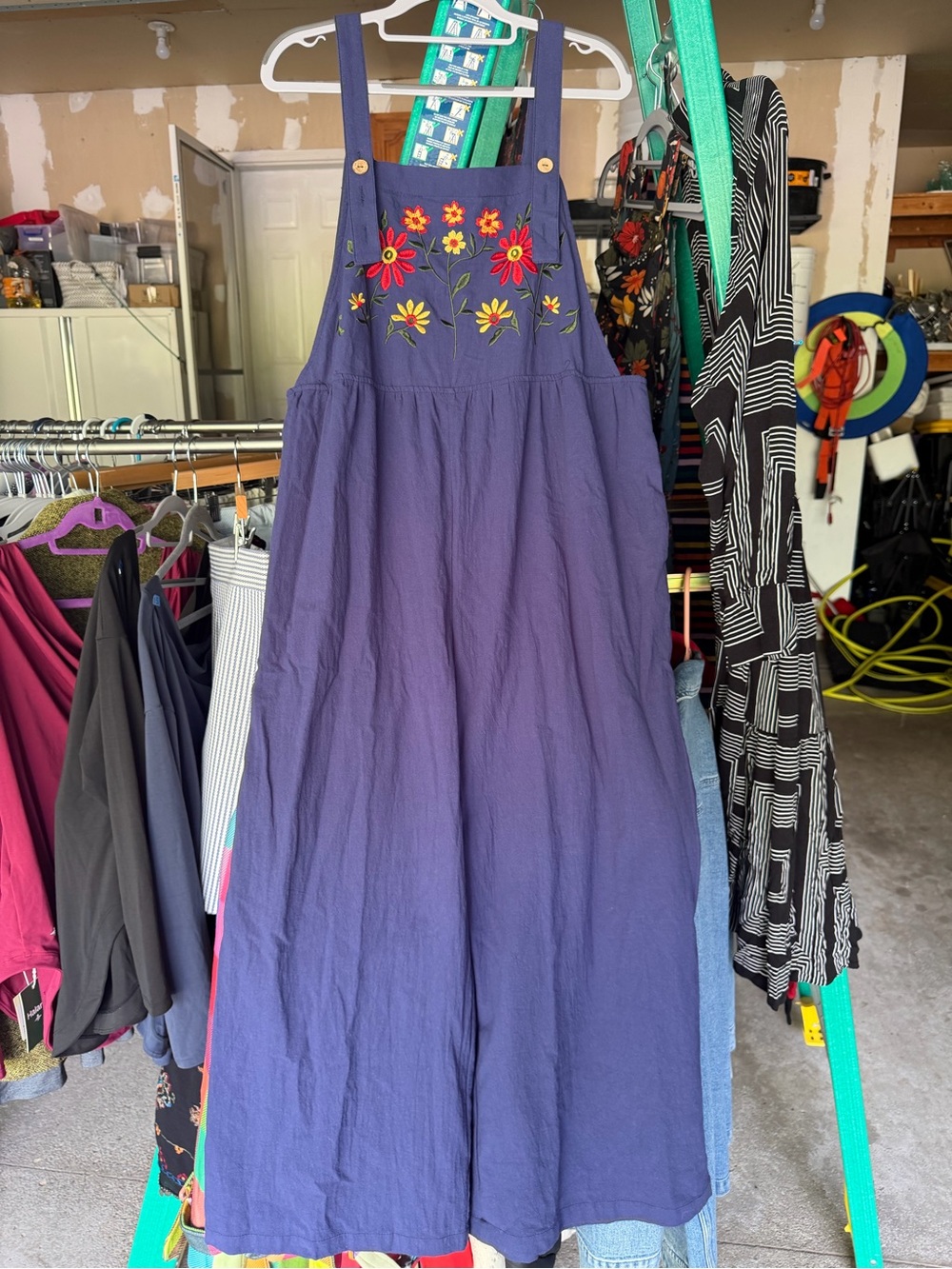 BloomChic blue wide leg overalls